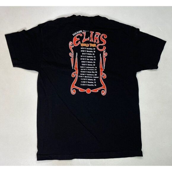 WWE Walking With Elias World Tour 2017 Graphic T-shirt Men Large Black - Picture 3 of 6